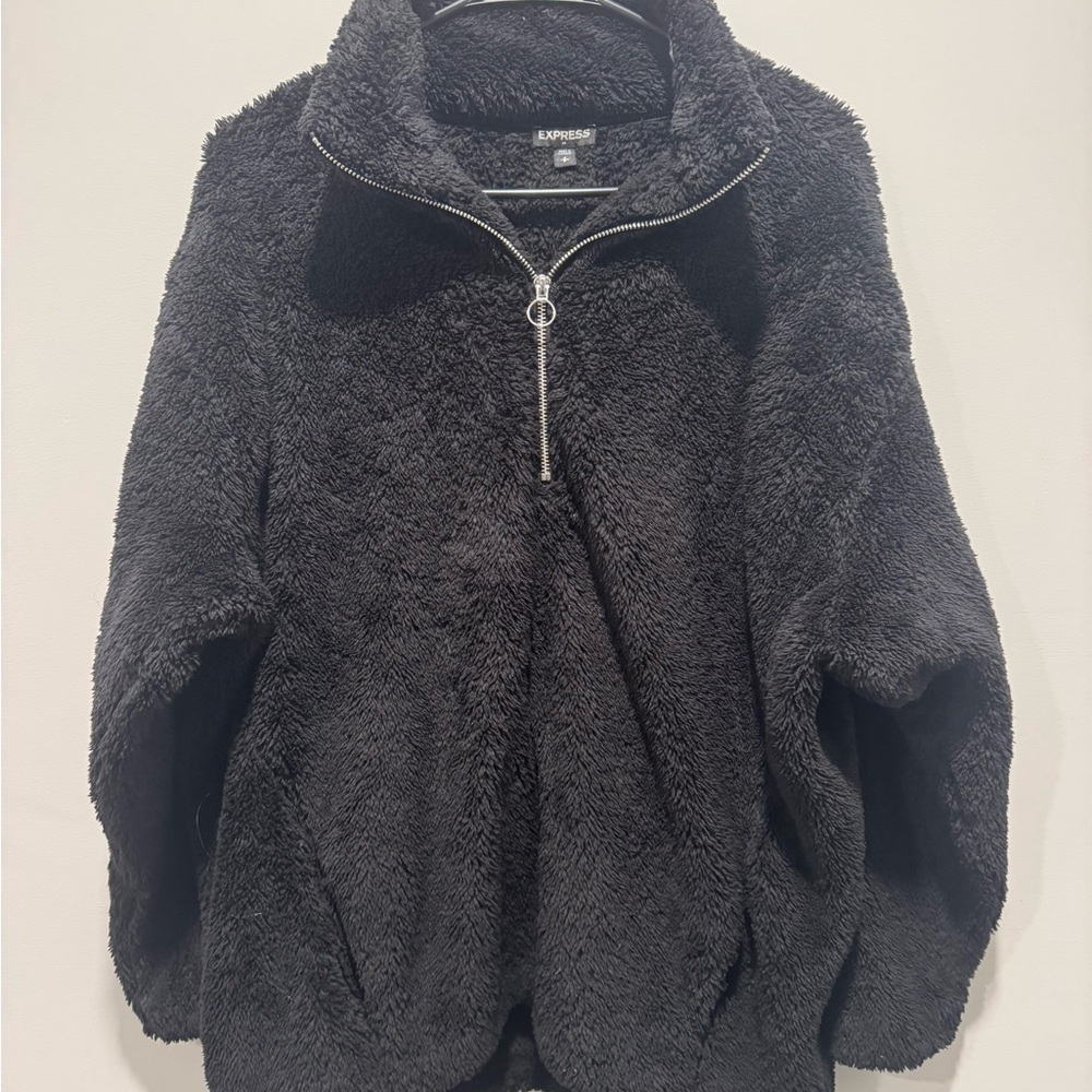 Express Black Textured Pullover - image 1